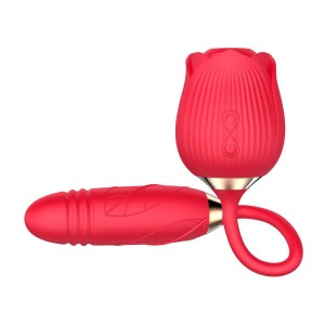 Vibrador Formato Rosa Duplo Flexível