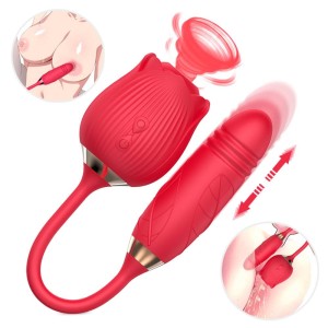 Vibrador Formato Rosa Duplo Flexível
