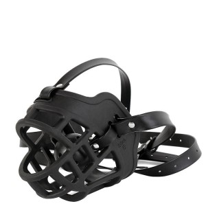 Focinheira Gradeada com Mordaça de Bola, Alça Dupla e Regulagem por Fivelas