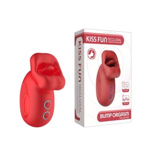 Vibrador Recarregável que Simula Beijo Francês Formato Boca com Língua