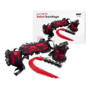 Kit Bondage com 3 Peças com Detalhes em Renda e Fitas de Cetim