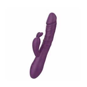 Vibrador Recarregável com Estimulador Clitoriano Formato Coelho 