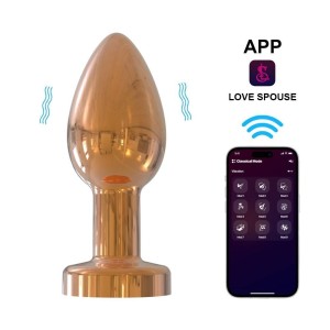 Plug Anal Cromado com 10 Modos de Vibração e Controle por Aplicativo 