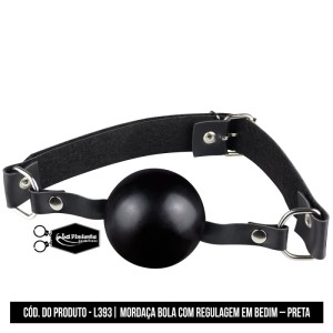 MORDAÇA BOLA C/ REGULAGEM EM COURO - PRETO  LA PIMIENTA