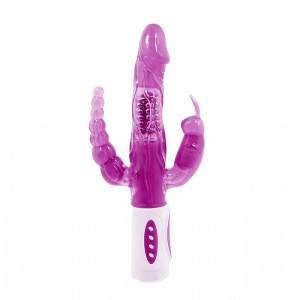 VIBRADOR ROTATIVO PRETTY BUNNY TRIPLE PLEASURE DAN