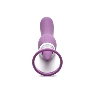 Vibrador Recarregável com Penetrador e Bomba Vaginal e Língua Estimuladora
